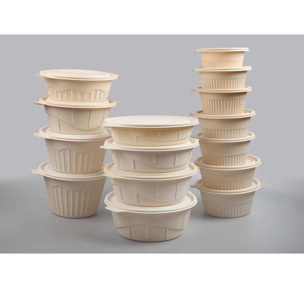 Disposable Blister Noodles Biodegradable Container Round Eco Friendly Bowl