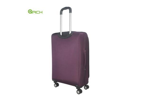 Tapestry Suitcase Soft Sided Luggage with Three Front Pockets and Skate Wheels