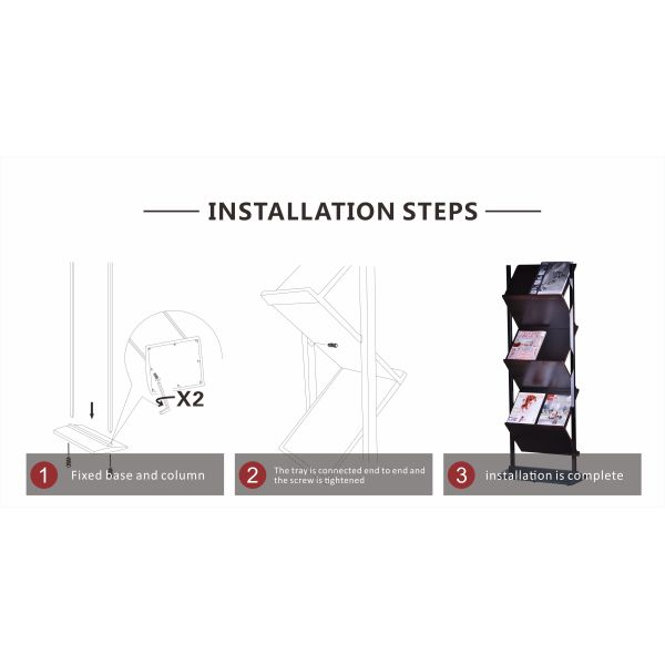 Zig Zag Detachable Information Display Stand 460X350mm Aluminum Profile