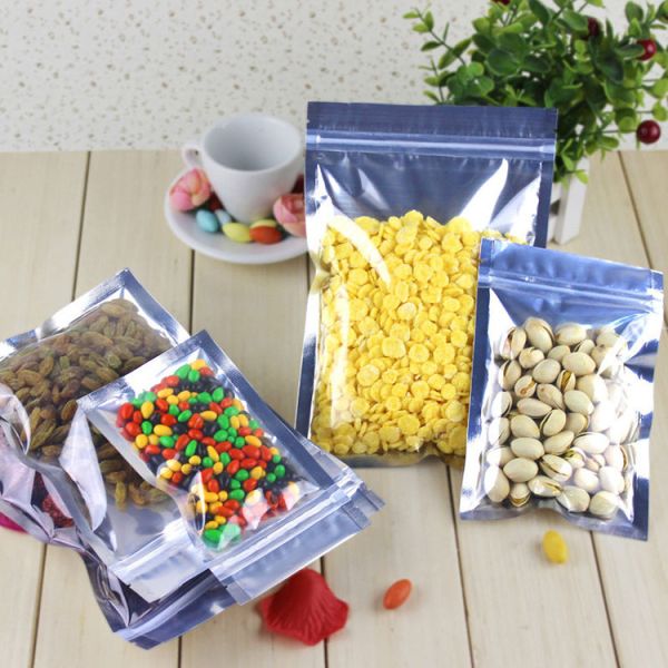 Resealable Clear Transparent Aluminum Foil Bag Self Seal pet/pe Plastic Zipper k Packing Food Bag