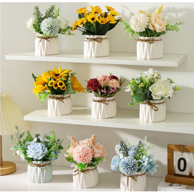 Wholesale of artificial flowers, hydrangea potted plants, decorative items for living rooms and dining rooms, artificial flowers, green plants, potted plants, and table decorations