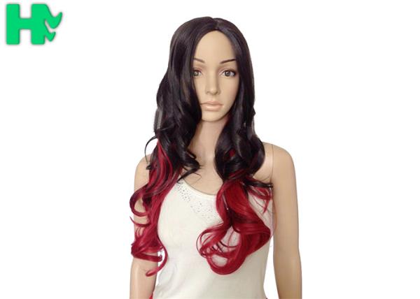 Sexy Fascinating Long Synthetic Wigs Mixed Red Wig 22 Inches , Long Wavy Hair Style