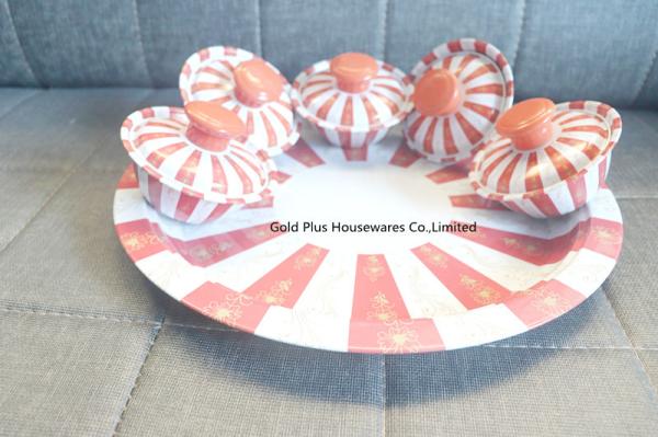OEM Stainless Steel Round Dinnerware Sets With Lid 5 Serving Sauce Dipping Bowl