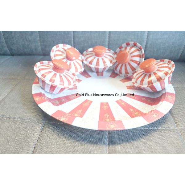 OEM Stainless Steel Round Dinnerware Sets With Lid 5 Serving Sauce Dipping Bowl