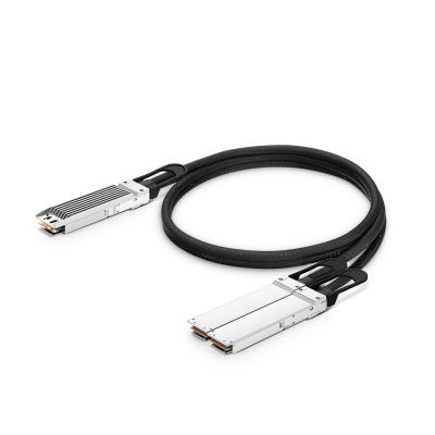 1M Compatible 800G OSFP Finned Top to 2 x 400G OSFP Flat Top Ethernet Passive Direct Attach Copper Breakout Cable