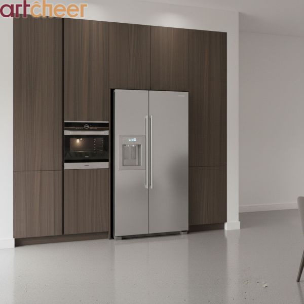 Modern UV High Gloss Kitchen Cabinet with Quartz Stone Island and Eco-Friendly Material
