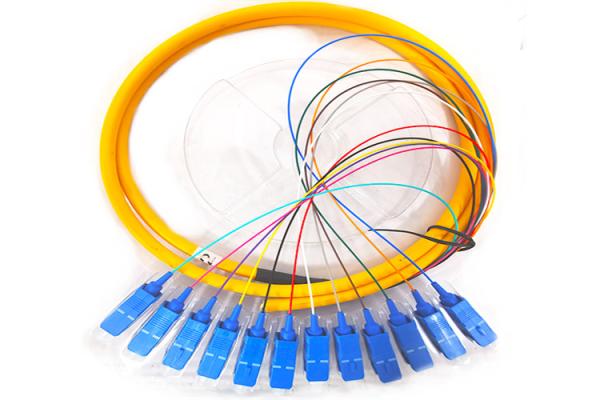 Length 1.5m SC UPC Fiber Optic Pigtail Single Mode SM 12core