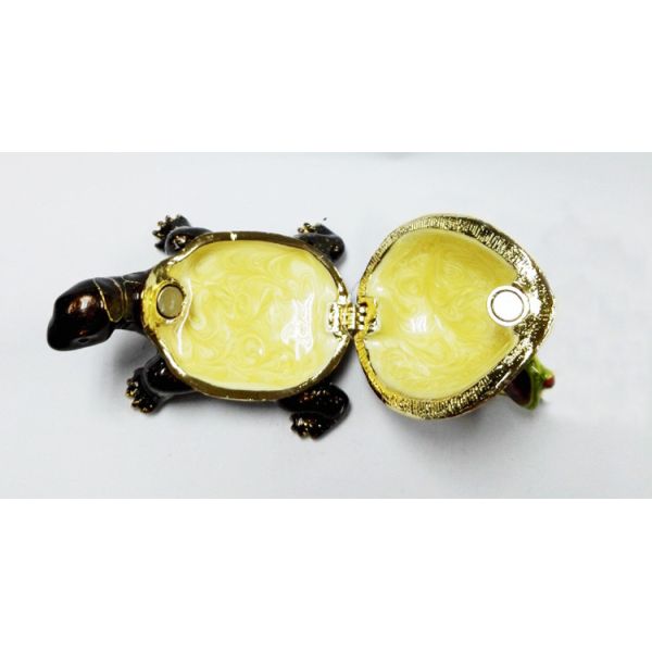 Fashion enamelled metal turtle jewelry box with turtle trinket box