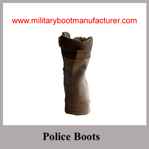 Wholesale China  Man-made PU Leather Khaki Color Police  Desert Boot