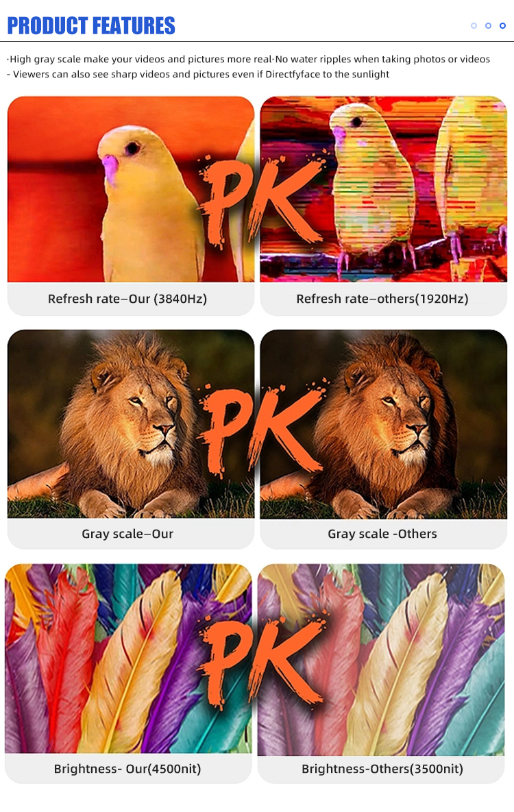 Outdoor  p3 Full Color Led Display  with 3840hz refresh rate and 6000 brightness