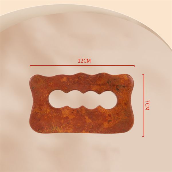 Natural Red Bian Stone Scraping Board Full-body Massage Gua Sha Tool for Manual Body Muscle Relaxation and Stress Relief