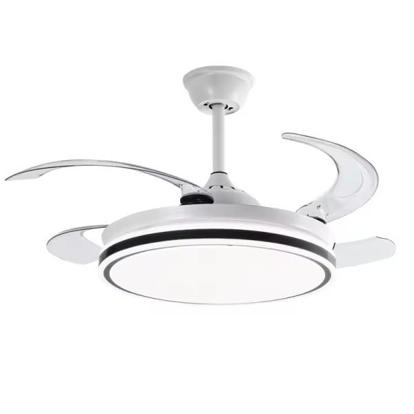 Vente en gros Populaire 48 pouces Haute puissance du vent silencieux LED Ventilateur de plafond Lumière de fréquence variable Ventilateur invisible