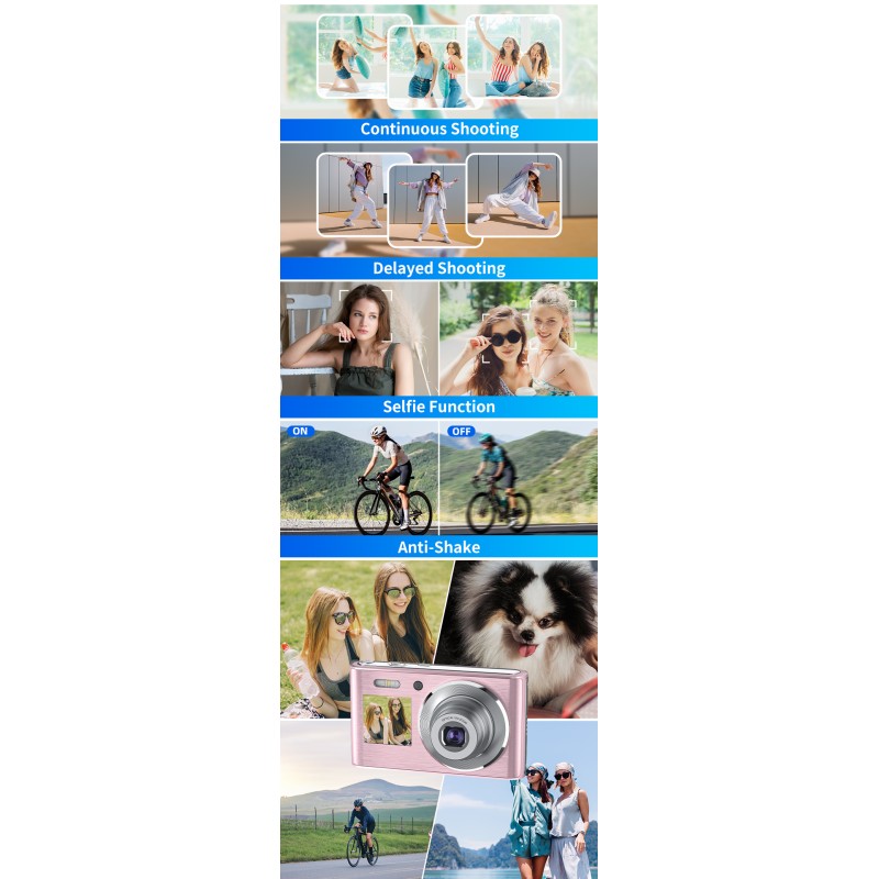 Wholesale Retro CMOS Dual Screen Mirrorless Camera 10x Optical Zoom 4K Video EIS Digital Camera With Compact Design for Beginner