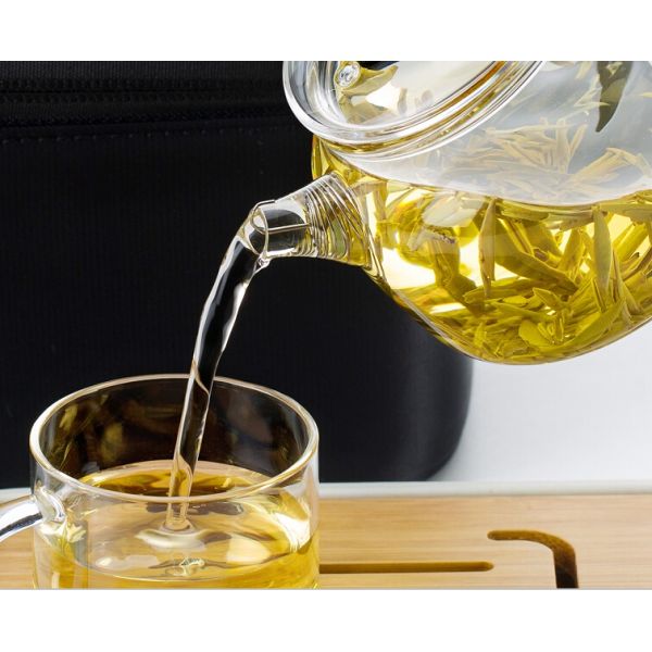 Hot Sale Household Filter Drinkware High Borosilicate Teapot Glass Cup Set Glass Tea Pot with Tea Serving Tray