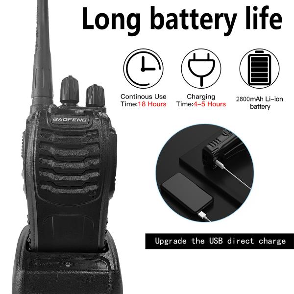 バオフェンBF-888SプラスUHFウォーキートーク 3-5kmの範囲