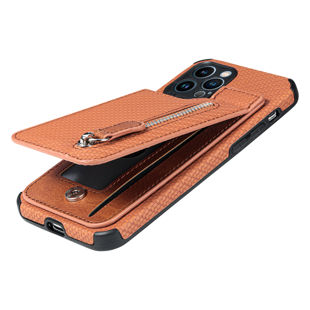 Laudtec Zipper Cards Wallet Leather Mobile Phone Case for iPhone 14 Plus 13 12 Mini 11 Pro Max X XS XR Purse Card Holder Cover
