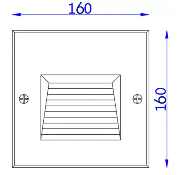 160mm Pathway Recessed LED Wall  Light  IP65  Stair Step Light