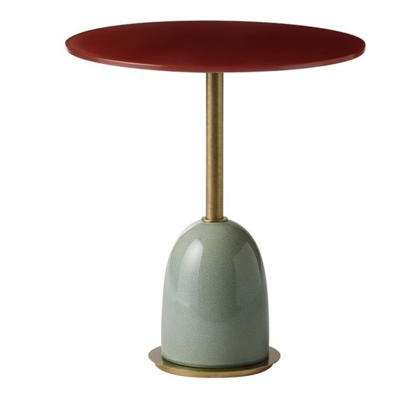 Fiberglass Painted Base Hotel Coffee Table Round Metal Corner Couch Side Table