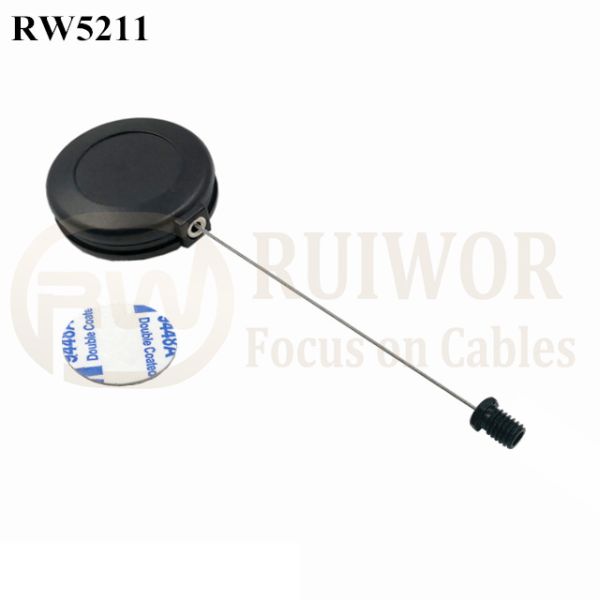 RW5211 Round Anti Theft Retractor Plus M6x8MM /M8x8MM Or Customized Flat Head Screw Cable End
