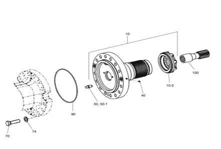 Вал шестерни Солнца цапфы экскаватора K9001556 ZGAQ-02951 DOOSAN DX140W DX160W задний