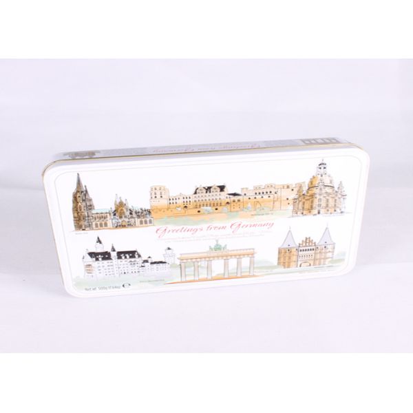 Full Color Printed Chocolate Tin Boxes Food Grade Metal Tinplate Material Glossy Finish