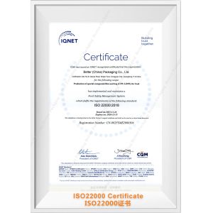 Dongguan Better Packaging Material Co., Ltd. Certifications