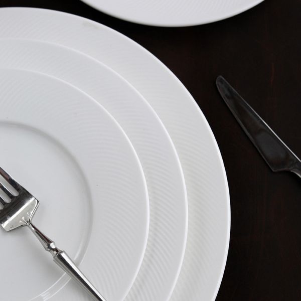 Западные круглые белые керамические столовые тарелки для свадьбы столовые принадлежности гостиничные вечеринки