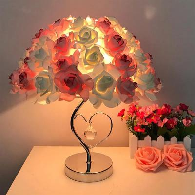 Romance Rose LED Desk Lamp Switch Control Modern Luxury Table Lamps For Bedroom