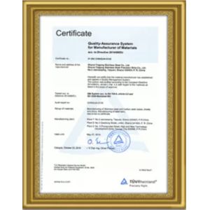 Jiangsu Chunyi Stainless Steel Co., Ltd Certifications