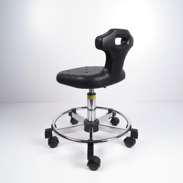 Staticfree PU Foam ESD Cleanroom Chairs Small Backrest 5 Star With Footring