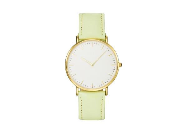 7mm Thickness Style Quartz Ladies Wrist Watches Alloy Genuine Leather Strap 2 Hands