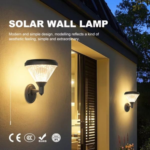 Solar LED Wall Light with Remote Control – IP66 Waterproof for Porch & Balcony