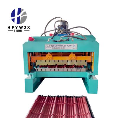 PLC Controlled 1020 Glazed Tile Cold Roll Forming Machine 16 Rows Gear Drive System
