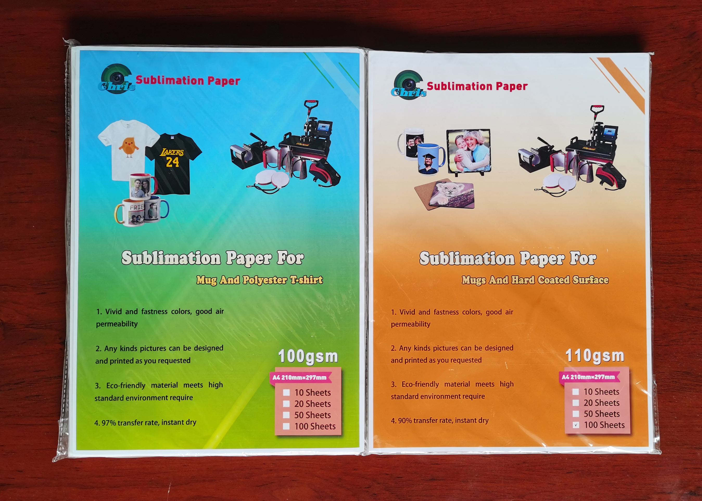 Белая непромокаемая бумага переноса сублимации A4