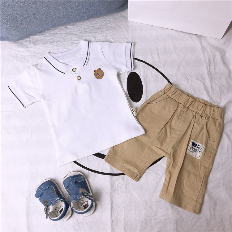1.2M Polyester Holiday Children'S Outfit Sets Wear Lapel Collar