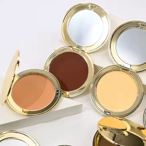 Poudre compacte de maquillage avec logo privé, cosmétiques personnalisés, marque de distributeur