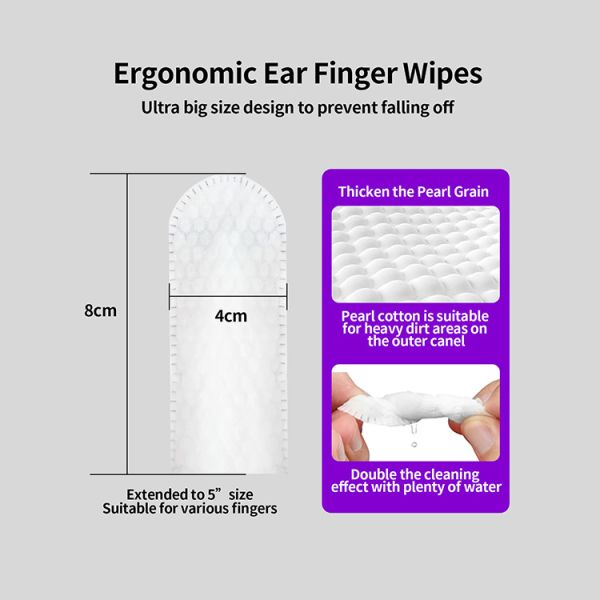 Customized Unscented Clean Ear Finger Pads For Dogs Cats 50 PCS