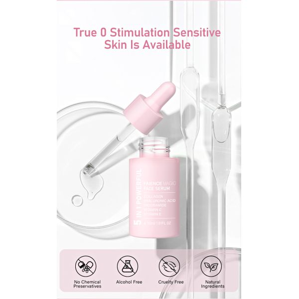 FAIENCE MAGIC OEM 5 in 1 Face Serum with Whitening Firming Anti-wrinkle Anti-aging Keep Moisturize Pale Spots for Home Use