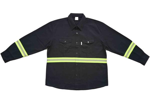 Pure Cotton Twill Navy Custom Work Shirts For Men With Two Chest Pockets