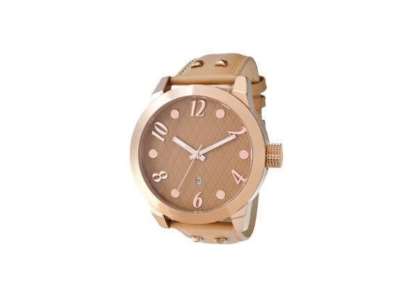 10ATM Quartz Stainless Steel Watch 24mm Genuine Leather Strap Women Usage