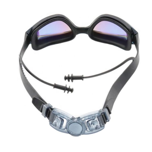 Universal Swimming Pool Goggles With Rainbow Plating And Surf Ear Plugs