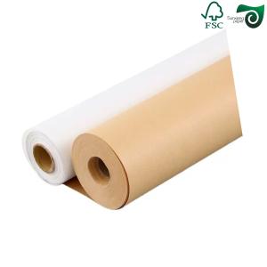 FSC Certified Virgin White Kraft Paper Rolls 24" 35" 150gsm 170gsm 190gsm For