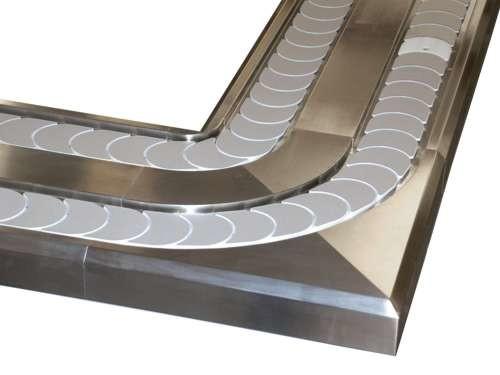 Shusi bar conveyor chain width 82.6mm crescent flat top chains for restraunt