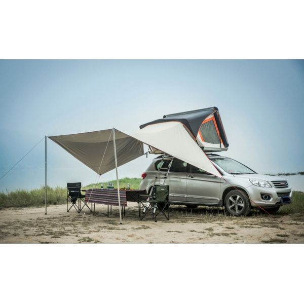 Top Rack Pure Aluminum Folding Air Spring Frame Roof Tent for 4x4 Cars Grey One Bedroom