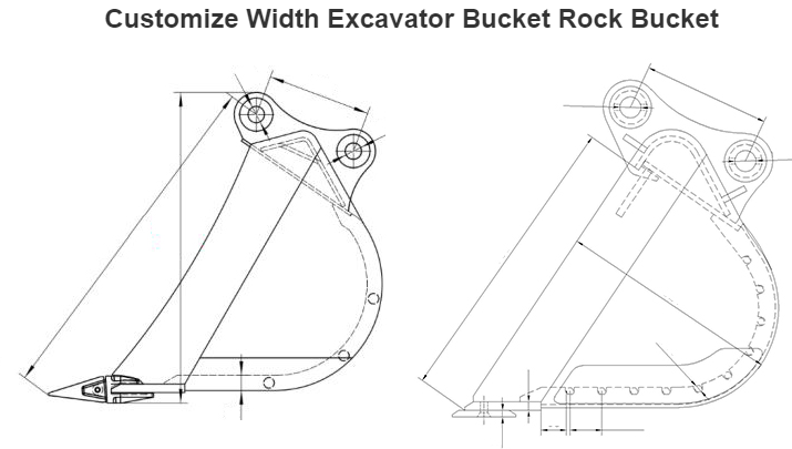OEM Stainless Heavy Duty Excavator Bucket with Welding Steel Plate