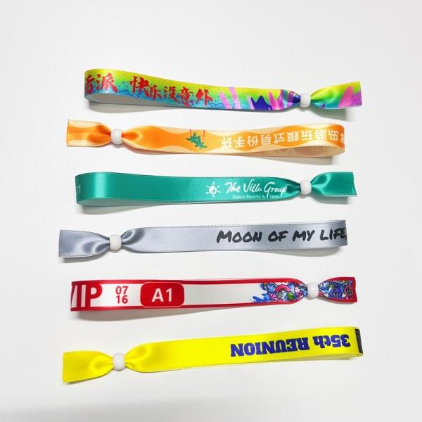 Customization Logo Polyester Woven Cloth Wristbands Concert Promotion Events Gift Adjustable Length