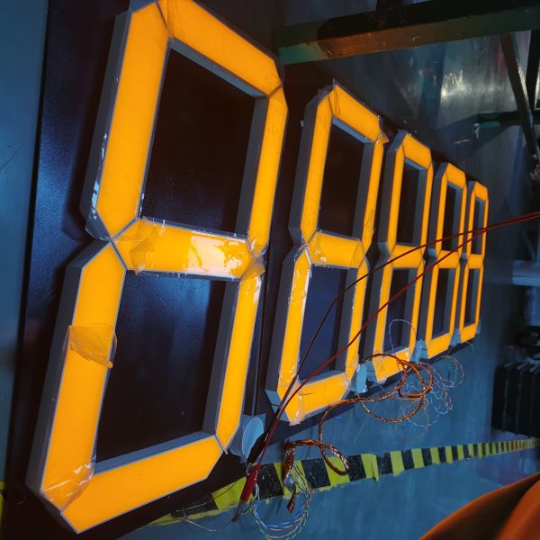 16 Inch Ultra Bright Yellow Single Digit 7 Segment LED Display Common Anode for Large Billboards