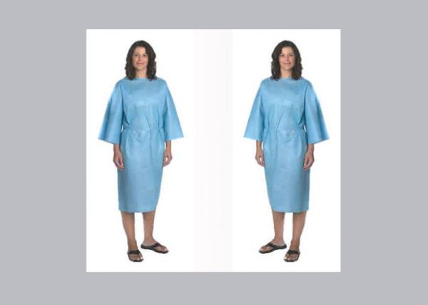 High Protective Disposable Isolation Gowns Non Woven Material Weight 20gsm