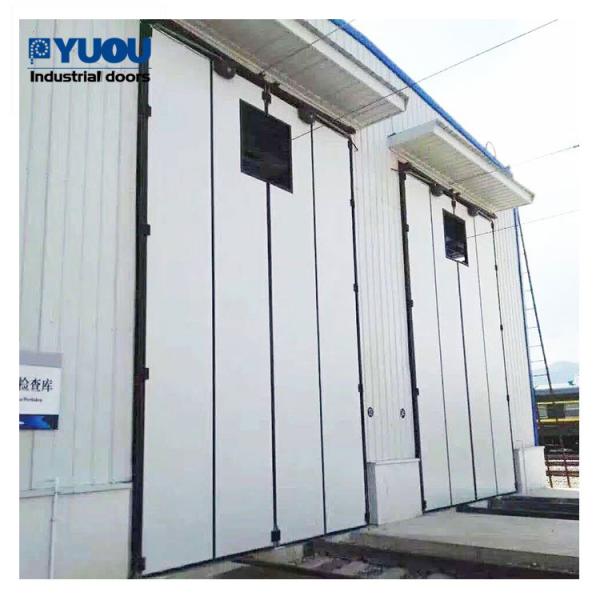 57mm Sandwich Panel Industrial Sliding Folding Doors 300W Bifold Fire Station Doors
