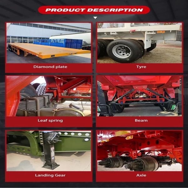 40FT 40 Tons Skeleton Chassis Trailer Truck Container Flatbed Trailer Used Tractor Trailer